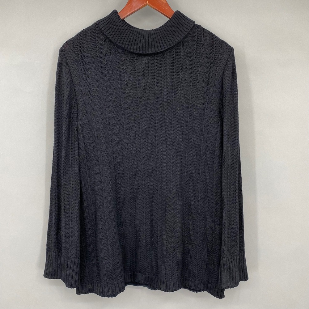 St. John Collection Turtleneck Marie Gray Knit Roll Neck Long Sleeve Sweater Med